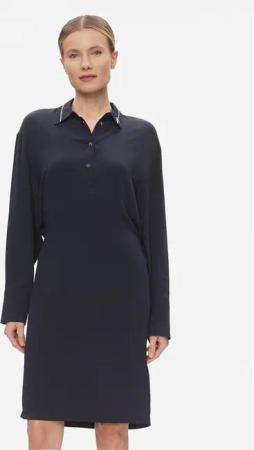 Tommy Hilfiger Hemdkleid Smd Detail Fluid Knee Dress WW0WW41009 Dunkelblau Regular Fit