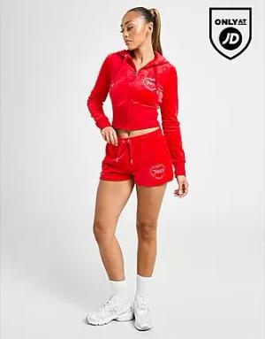 JUICY COUTURE Diamante Heart Logo Shorts - Damen, rot