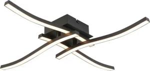 Deckenleuchte schwarz Metall B/H/L: ca. 50x12x50 cm
