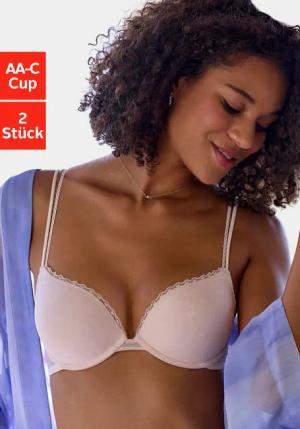 PETITE FLEUR Push-up-BH Damen weiß + puder Gr.80C