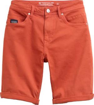TOM TAILOR Herren TTMORRIS RELAXED Jeans Shorts im Washed Look, orange, Uni, Gr. 34