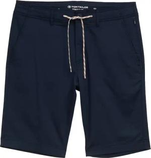 TOM TAILOR Herren Lightweight Chino Shorts mit Kordelzug, blau, Uni, Gr. 32