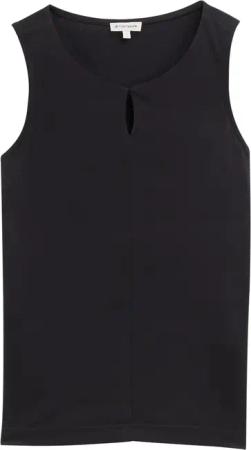 TOM TAILOR Damen Top mit Cut-Out-Detail, schwarz, Uni, Gr. XXXL