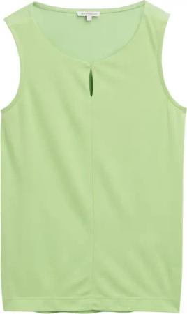 TOM TAILOR Damen Top mit Cut-Out-Detail, grün, Uni, Gr. S