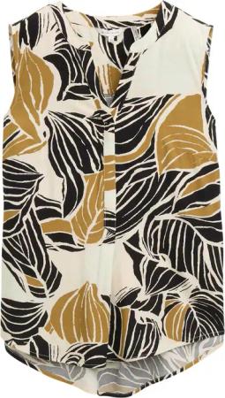 TOM TAILOR Damen Blusentop mit Muster, beige, Gemustert, Gr. 42