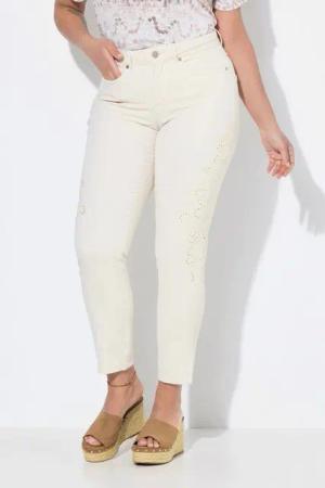 MIAMODA Regular-fit-Jeans Skinny-Jeans Slim Fit Stickerei 5-Pocket