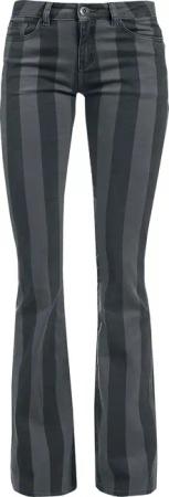 Gothicana by EMP - Gothic Stoffhose - Grace - schwarz/grau gestreifte Hose - W27L30 bis W31L34 - für Damen - Größe W30L30 - schwarz/grau