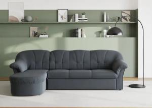 DOMO collection Ecksofa "Pegnitz, elegante Rückensteppung, kompakte Stellmaße 238/141cm, L-Form", wahlweise mit Bettfunktion