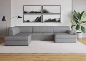DOMO collection Wohnlandschaft "Topper, elegant und zeitlos, komfortabel, U-Form", wahlweise mit Bettfunktion