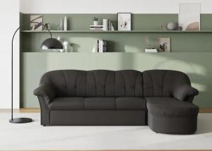 DOMO collection Ecksofa "Pegnitz, elegante Rückensteppung, kompakte Stellmaße 238/141cm, L-Form", wahlweise mit Bettfunktion