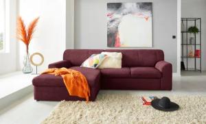 DOMO collection Ecksofa "Topper, elegant und zeitlos, kompaktes Stellmaß 245/155cm, L-Form", mit Recamiere, wahlweise mit Schlaffunktion