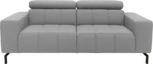 DOMO collection 2-Sitzer "Cunelli zeitlos und elegant, moderne Sitznähte als Designelement,", wahlweise mit 6-fach verstellbaren Kopfteilen, fester Sitzkomfort