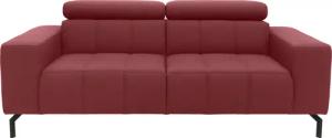 DOMO collection 2-Sitzer "Cunelli zeitlos und elegant, moderne Sitznähte als Designelement,", wahlweise mit 6-fach verstellbaren Kopfteilen, fester Sitzkomfort
