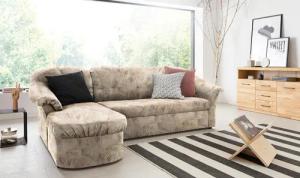 DOMO collection Ecksofa "Pegnitz, elegante Rückensteppung, kompakte Stellmaße 238/141cm, L-Form", wahlweise mit Bettfunktion