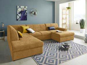 DOMO collection Wohnlandschaft "Topper, elegant und zeitlos, komfortabel, U-Form", wahlweise mit Bettfunktion