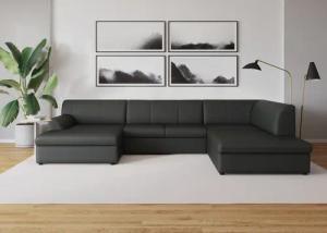 DOMO collection Wohnlandschaft "Topper, elegant und zeitlos, komfortabel, U-Form", wahlweise mit Bettfunktion