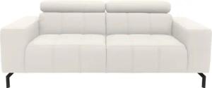 DOMO collection 2-Sitzer "Cunelli zeitlos und elegant, moderne Sitznähte als Designelement,", wahlweise mit 6-fach verstellbaren Kopfteilen, fester Sitzkomfort