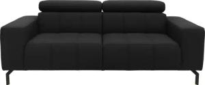 DOMO collection 2-Sitzer "Cunelli zeitlos und elegant, moderne Sitznähte als Designelement,", wahlweise mit 6-fach verstellbaren Kopfteilen, fester Sitzkomfort