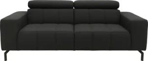 DOMO collection 2-Sitzer "Cunelli zeitlos und elegant, moderne Sitznähte als Designelement,", wahlweise mit 6-fach verstellbaren Kopfteilen, fester Sitzkomfort