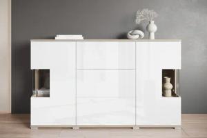 INOSIGN Sideboard "Kenia", (1 St.), Sideboard mit 3 Schubladen, 6 Fächern, Glastüren, Breite 150 cm