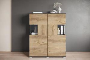 INOSIGN Highboard "Kenia", (1 St.), Modernes Highboard mit Glastüren, Breite 100 cm