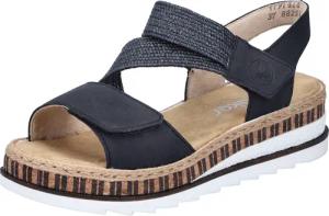 Rieker Keilsandalette, Riemchensandale, Sommerschuh, Urlaubschuh mit Klettriemchen