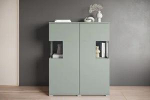 INOSIGN Highboard "Kenia", (1 St.), Modernes Highboard mit Glastüren, Breite 100 cm
