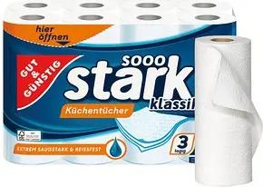GUT&GÜNSTIG Küchenrollen stark klassik 3-lagig, 8 Rollen