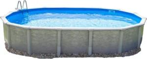 Steinbach Pool Ovalpool Stahlwand Swimming Pool Set "Grande oval" (610 x 366 x 135 cm), Skimmer- und Düsenstanzung