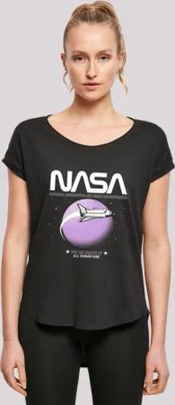 F4NT4STIC T-Shirt "Long Cut T-Shirt NASA Shuttle Orbit", Damen,Premium Merch,Lang,Longshirt,Bedruckt