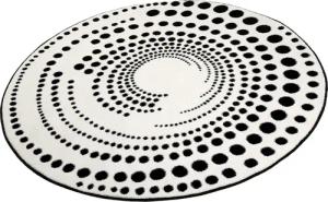 Esprit Teppich "Eddy ESP-3249", rund, 13 mm Höhe, geometrisch, Kreise, schwarz weiß, Wohnzimmer, Kinderzimmer