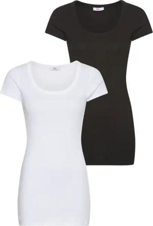 Flashlights T-Shirt, (Packung, 2er-Pack), figurbetonter Schnitt, unifarben, Rundhalsausschnitt