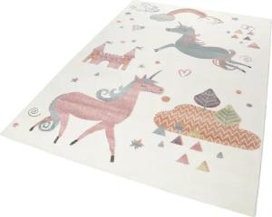 Esprit Kinderteppich "Sunny Unicorn ESP-21974", rechteckig, 13 mm Höhe, Einhorn, Schloss, Motiv, Kurzflor