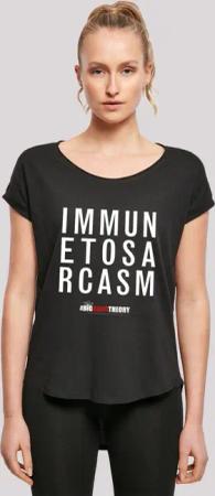 F4NT4STIC T-Shirt "Long Cut Shirt Big Bang Theory Immune To Sarcasm", Damen,Premium Merch,Lang,Longshirt,Bedruckt