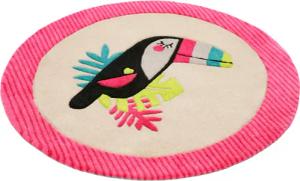 Esprit Kinderteppich "E-Toucan ESP-4373", rund, 9 mm Höhe, besonders weich, Motiv Toucan