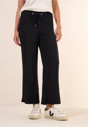 Cecil Damen Straight Leg Viskose Hose in Schwarz, Gr: XXL