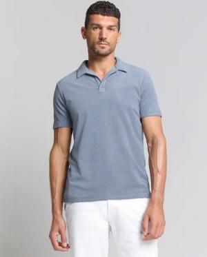 NO EXCESS T-Shirt "No Excess Poloshirt aus Frottee-Strick"