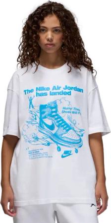 Jordan Oversized Graphic Damen T-Shirts - Weiß - Größe: XL - Baumwoll-Jersey - Foot Locker