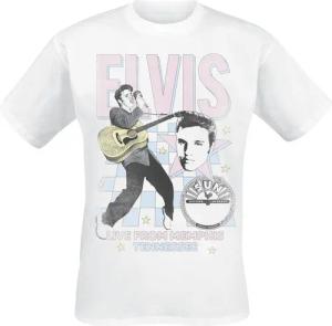 Elvis Presley T-Shirt - Live From Memphis - S bis 3XL - für Männer - Größe L - weiß - Lizenziertes Merchandise!