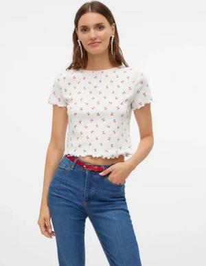 Vero Moda Kurzarmshirt "VMHARRY SS O-NECK TOP JRS NOOS"