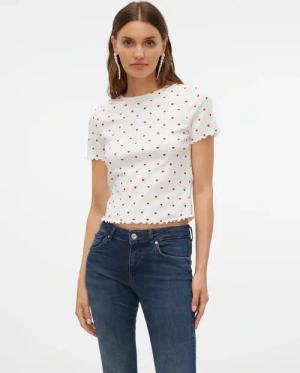 Vero Moda Kurzarmshirt "VMHARRY SS O-NECK TOP JRS NOOS"
