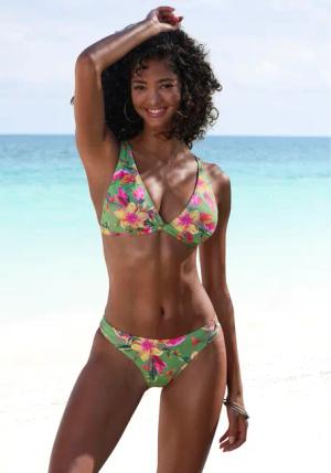 LASCANA Bikini-Hose Damen salbei-pink bedruckt Gr.42