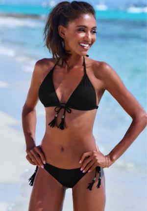 ELBSAND Triangel-Bikini Damen schwarz Gr.42 Cup C/D