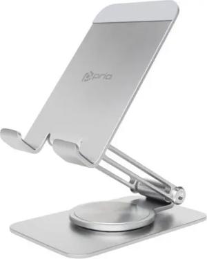 prio Handy-Halterung prio drehbarer Metall-Telefonständer / Handy Halterung 360 Silber, (Desktophalterungen)