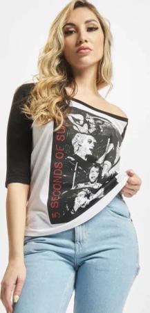 Mister Tee Ladies 5 Seconds of Summer Stacked Raglan