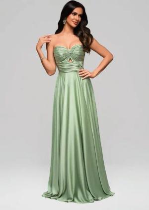 OMBRE Abendkleid Schulterfreies Satinkleid