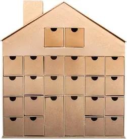 Rayher Adventskalender Pappmaché-Haus beige