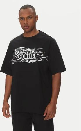 Versace Jeans Couture T-Shirt 78GAH6L1 Schwarz Regular Fit