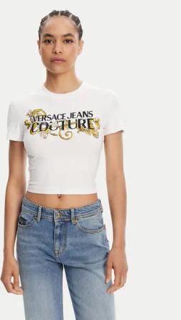 Versace Jeans Couture T-Shirt 78HAHC05 Weiß Slim Fit