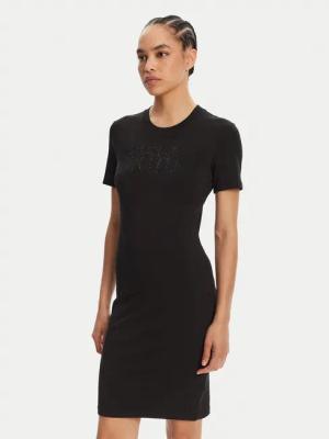 Versace Jeans Couture Kleid für den Alltag 78HAOS04 Schwarz Slim Fit